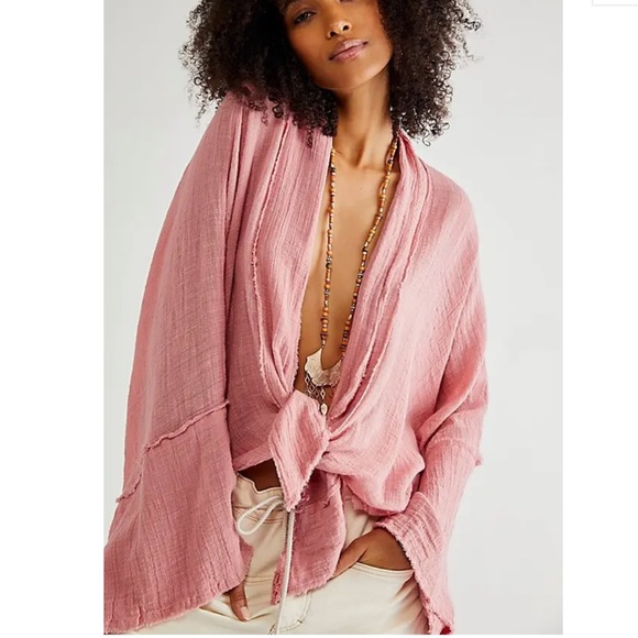 Free People Tops - Free People Azalea Kimono Dusty Rose Pink Size M